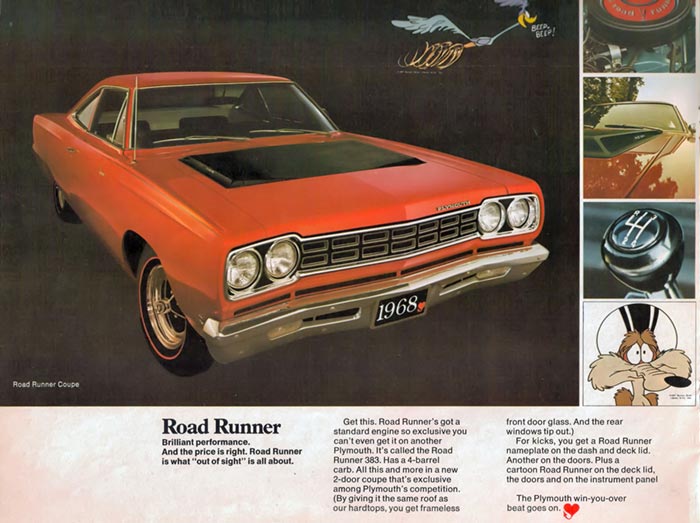 red plymouth roadrunner ad