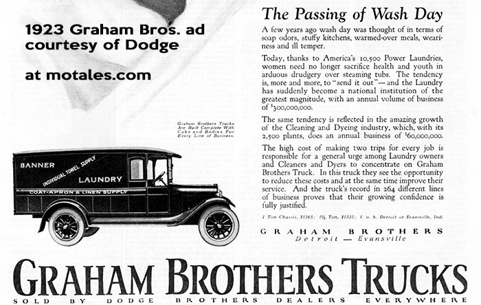 1923 Graham Brothers Trucks ad